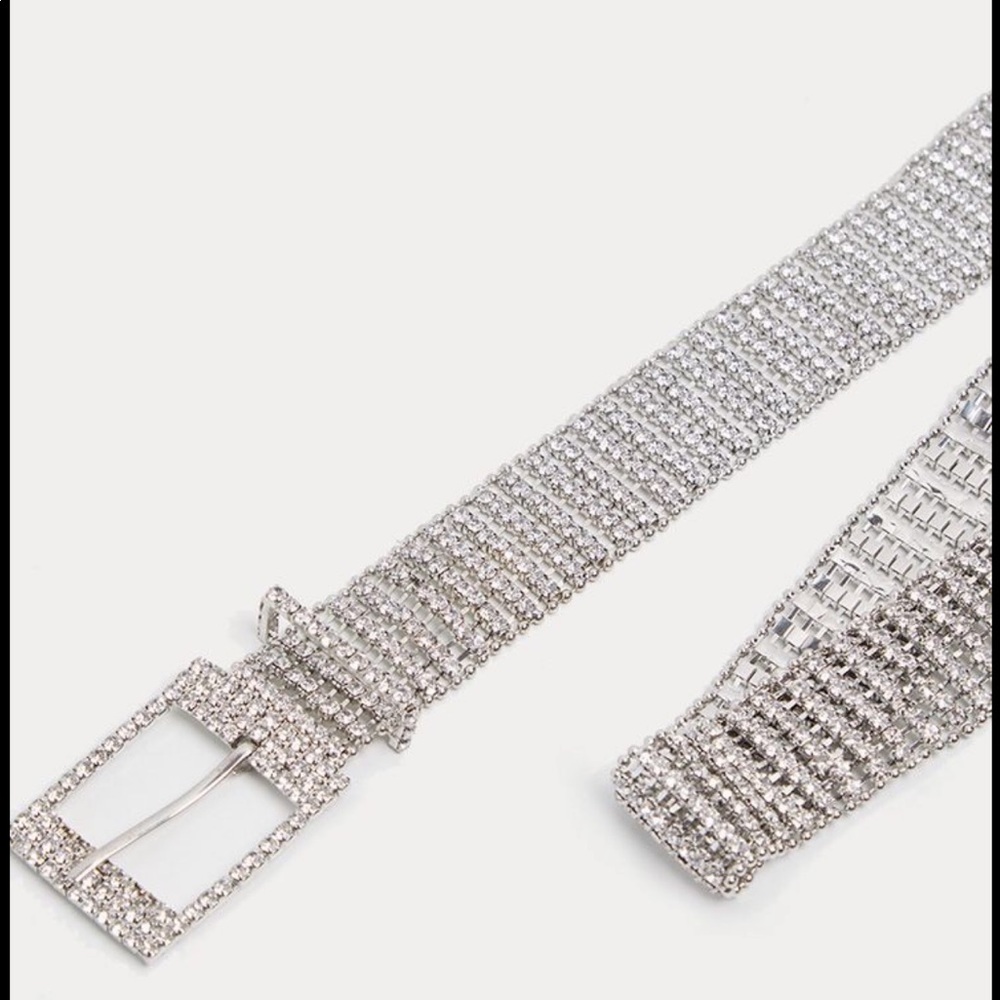 Pretty little thing silver chain link belt